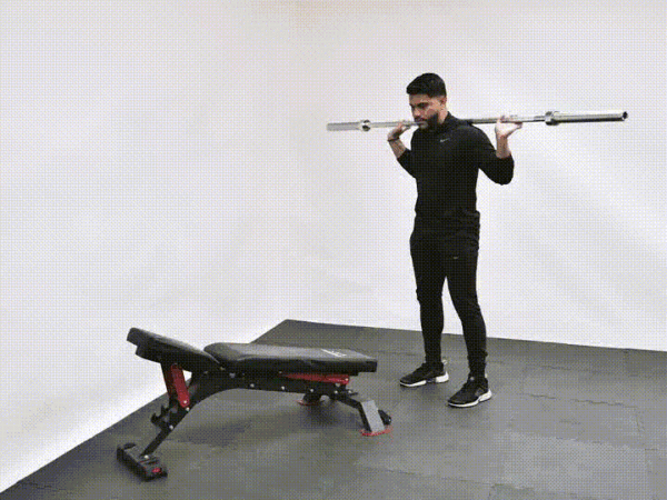 Barbell Decline Bench Lunge