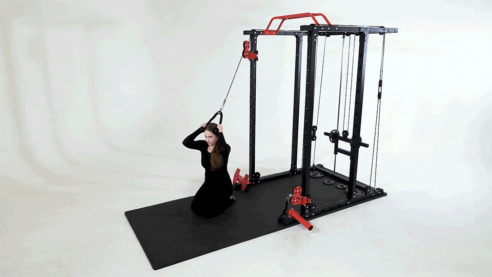 Rotational Cable Crunch on Knees