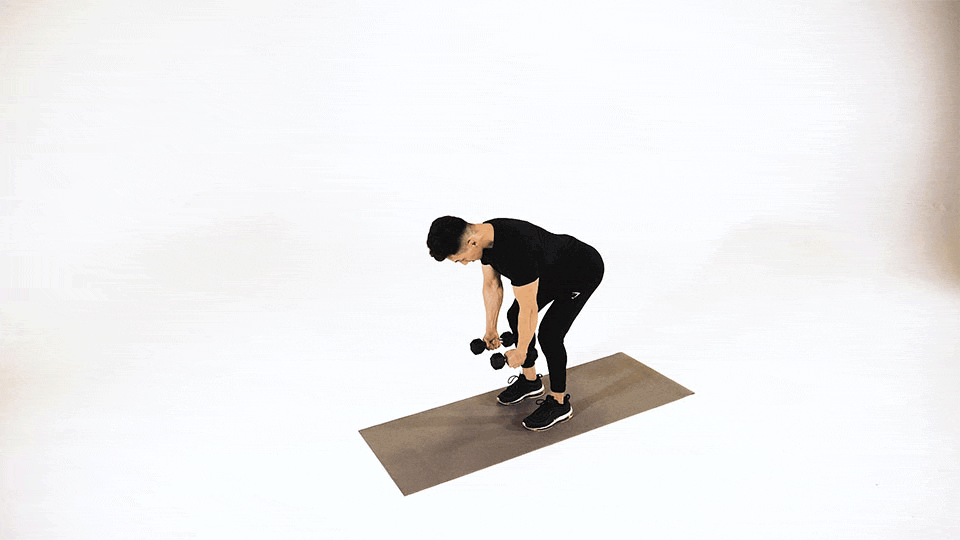 Bent-Over Alternating Dumbbell Reverse Fly