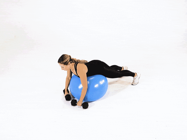 Dumbbell Rear Row on Stability Ball