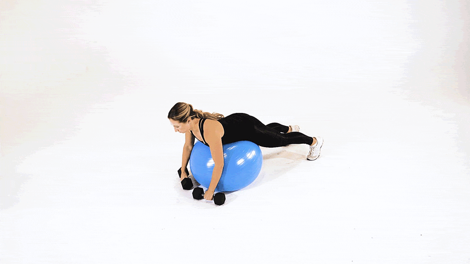 Dumbbell Rear Row on Stability Ball