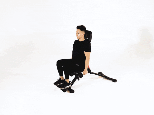 Seated Single-Arm Front Dumbbell Raise