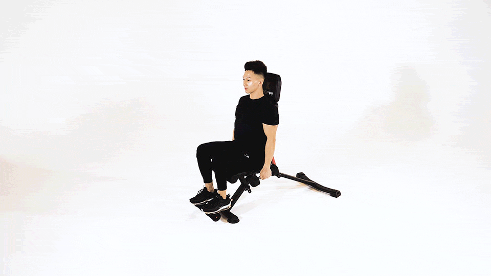 Seated Single-Arm Front Dumbbell Raise