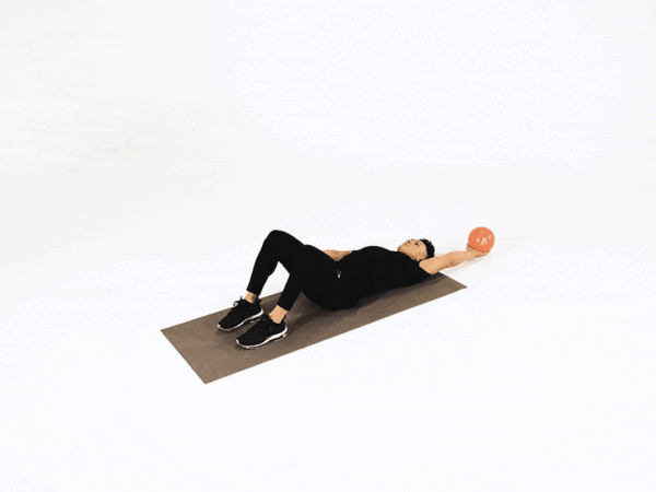 One-Arm Lying Ball Toss