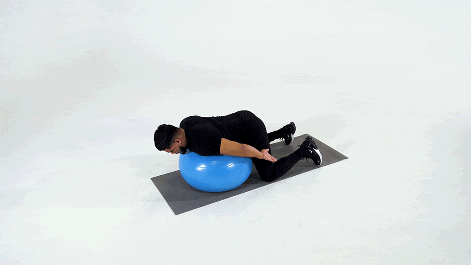 Stability Ball Back Extension with Rotation
