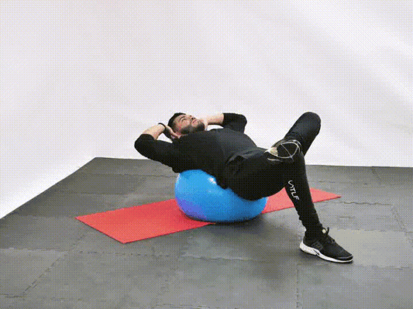 Single Leg Stability Ball Crunch
