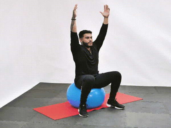Stability Ball Half Moon Stretch