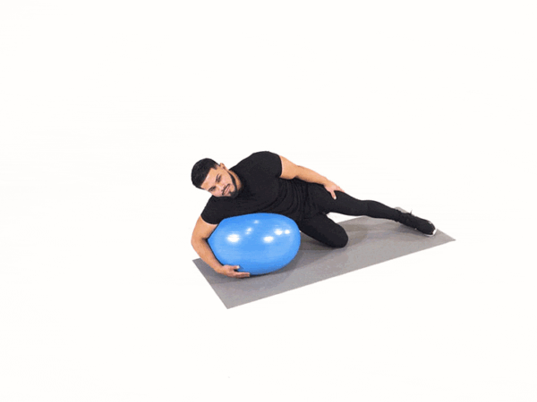 Stability Ball Side-Lying Neck Stretch