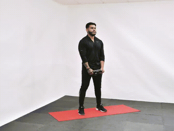 Overhead Plate Front Raise