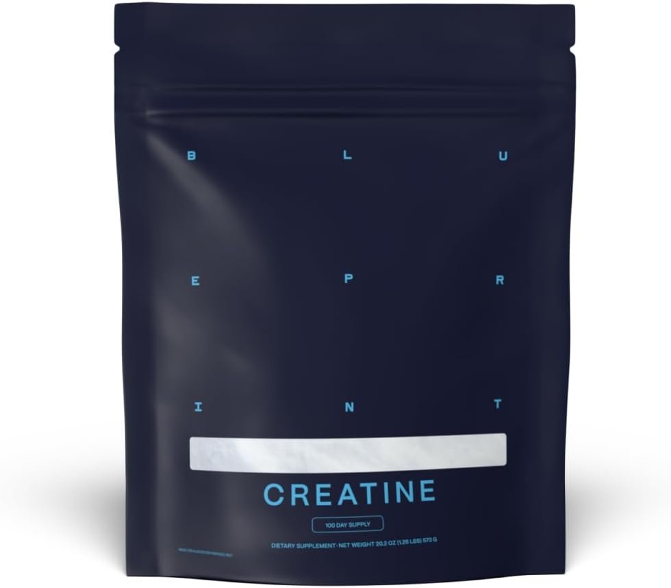 Blueprint Bryan Johnson Creatine Monohydrate Powder – Amino Acid Powder - Supplement Supports Muscle Recovery, Strength & Focus – Unflavored Creatine for Women & Men – 5g Dose – 100 Servings