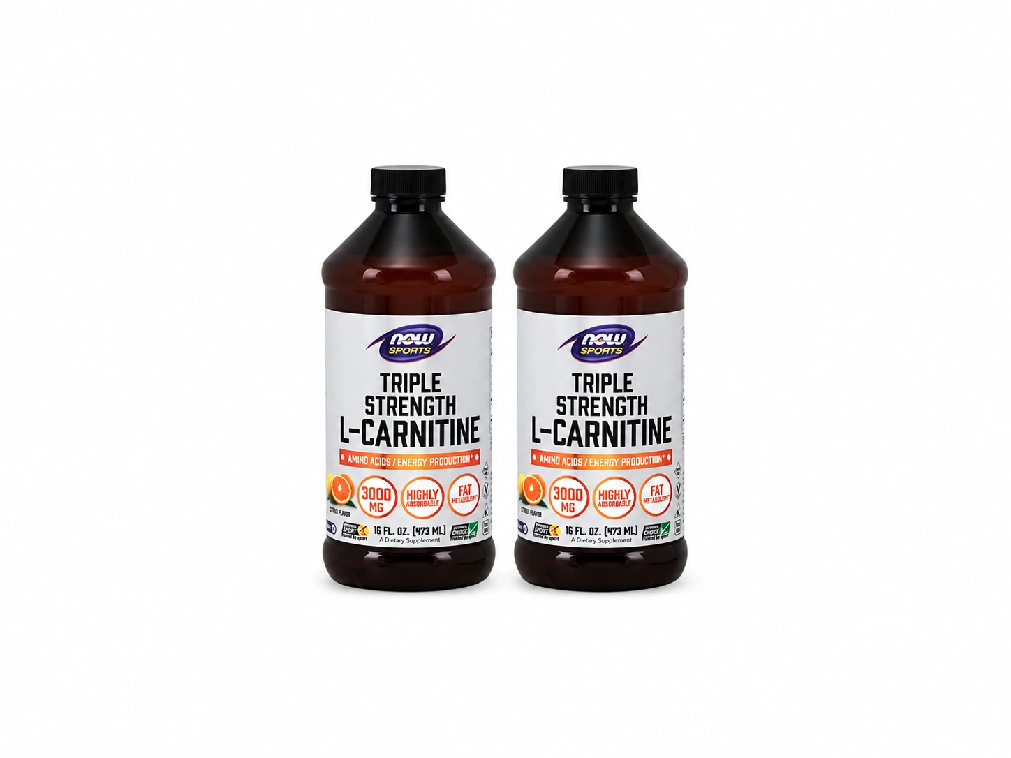 NOW L-Carnitine Liquid 3000 mg: Serving Size, Two-Pack Value and Safety